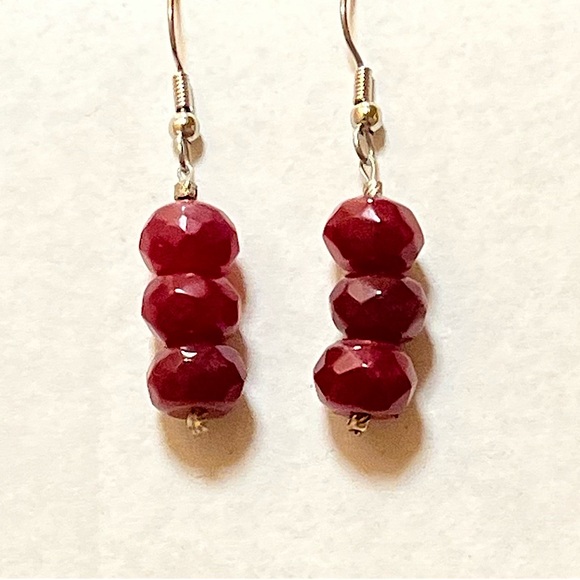 Jewelry - Boho Triple Garnet Dangle Earrings